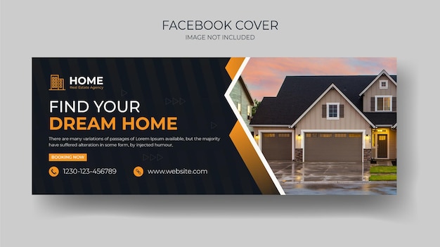 부동산 회사를 위한 완벽하고 현대적인 주택 판매 페이스북 커버 배너 템플릿