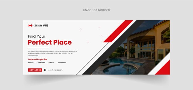 Vector perfect place real estate facebook cover design template