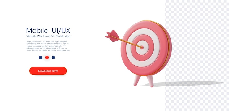 Vector perfect shot on a pink target with arrow a 3d illustration of a perfectly aimed arrow hitting the bullseye on a pink and white target symbolizing precision and achievement vector illustration