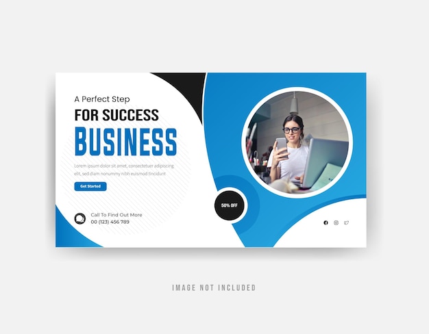 A perfect step for success business YouTube thumbnail design premium vector