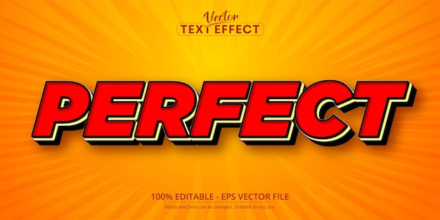 Perfect text, cartoon style editable text effect