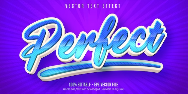 Perfect text, cartoon style editable text effect