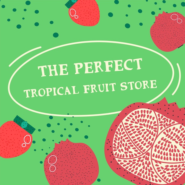 Perfetto negozio di frutta tropicale pitaya e frutti di bosco