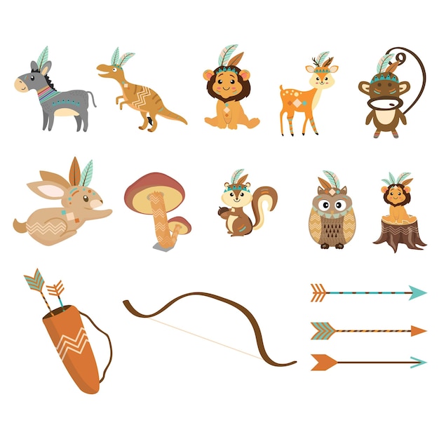 Perfecte bosdieren clipart set