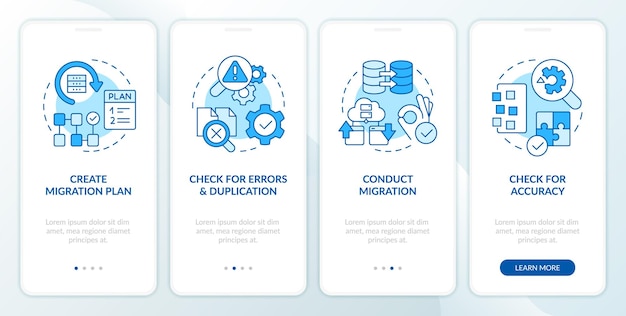 Perform CMS data transfer blue onboarding mobile app screen