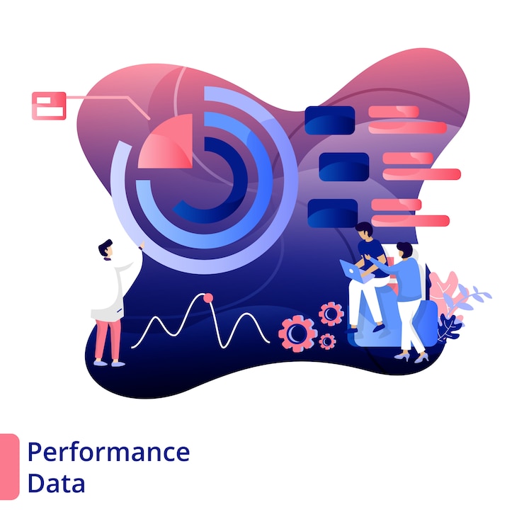 Vector performance data illustration modern style