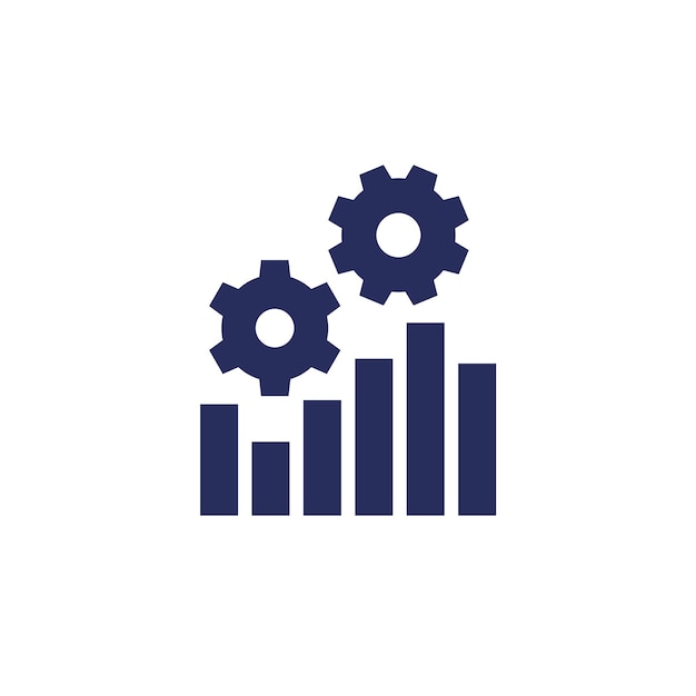 performance icon with a graph linear design