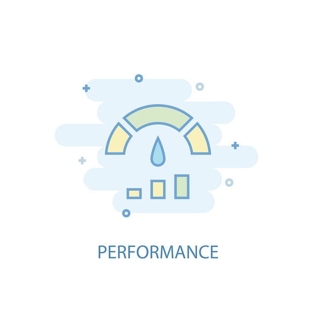 Performance line concept. Simple line icon, colored illustration. Performance symbol flat design. Can be used for UI/UX