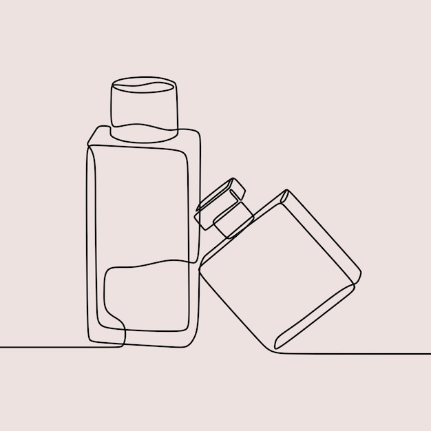 Vector perfume bottle cosmetic oneline continuous single line art
