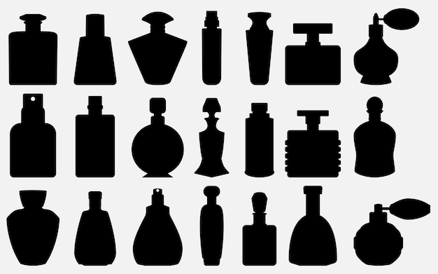 Perfume bottle design silhouette