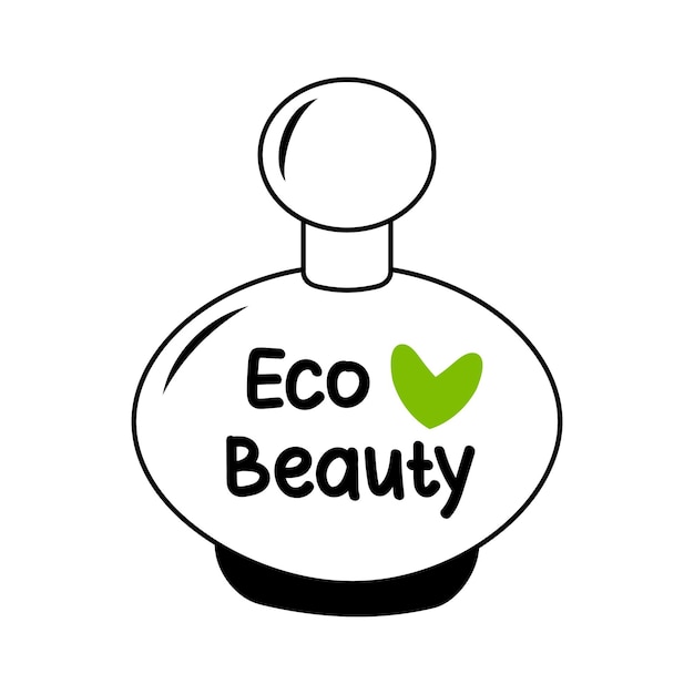 Perfume bottle in doodle style Skincare cosmetic product icon Eco beauty