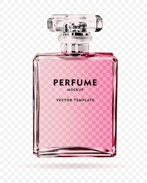 perfume bottle glass bottle for perfume and perfumery Vector illustration realistic 3d mockup