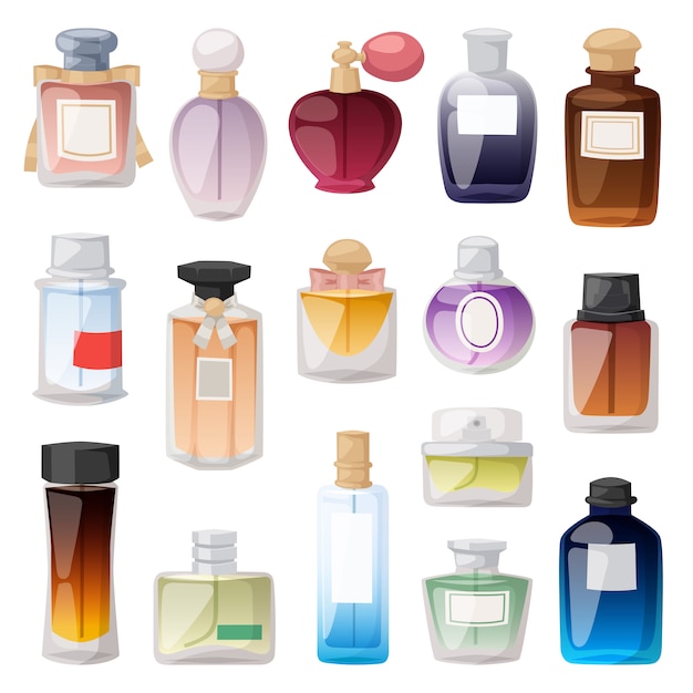 Vector perfume bottle  set.