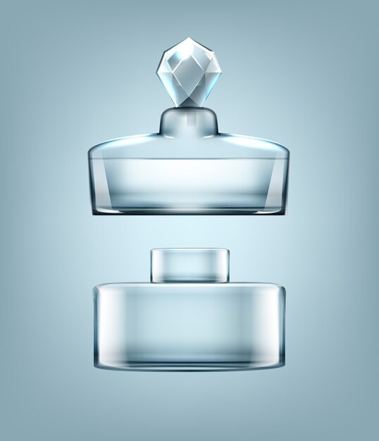 Perfume bottles with different covers