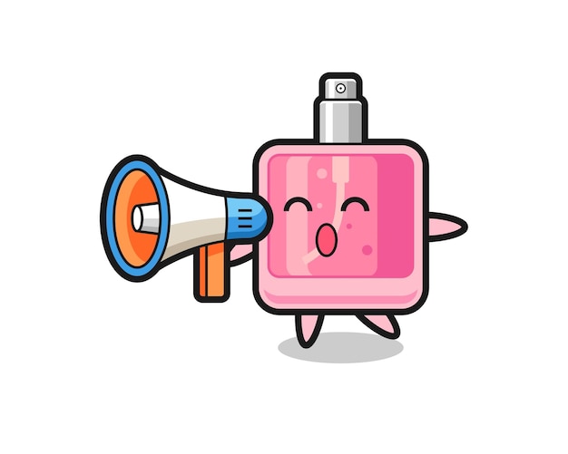 perfume character illustration holding a megaphone , cute style design for t shirt, sticker, logo element