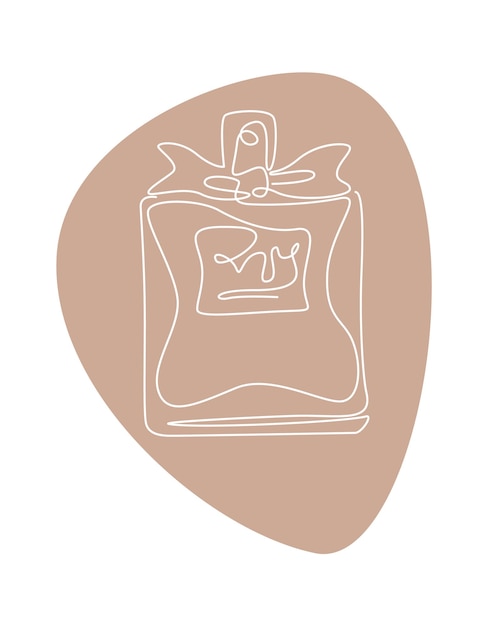 Perfume drawing in line art in color spot