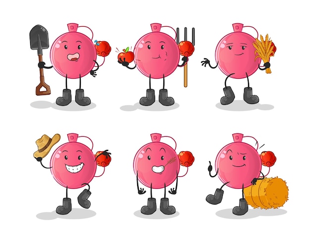 Perfume farmer group character. cartoon mascot vector