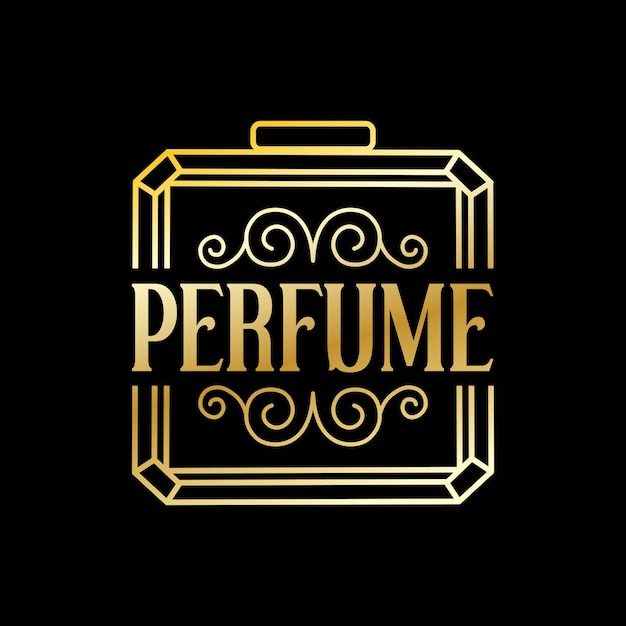 Vector perfume logo design luxury square shape ornament