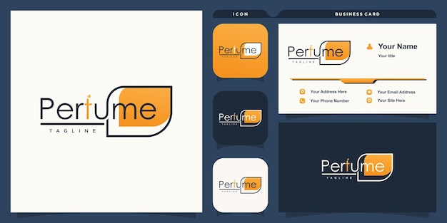 Логотип парфюма с креативной концепцией премиум-вектора