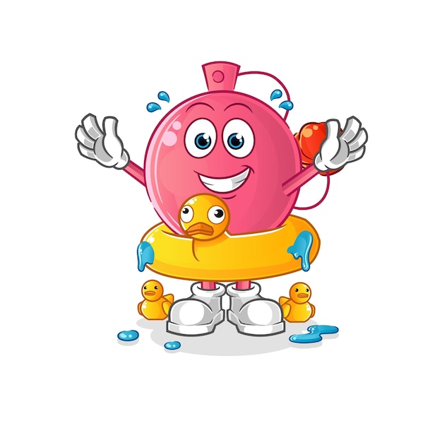 Perfume with duck buoy cartoon cartoon mascot vector