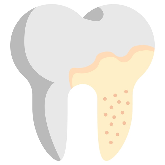 Periapisch abces concept Tandsteen en tandplak effect tand vector icoon ontwerp Tandheelkunde