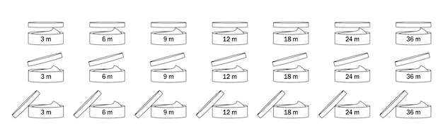 Periodo dopo l'apertura per il design del packaging isolato su sfondo bianco. icona della casella aperta.