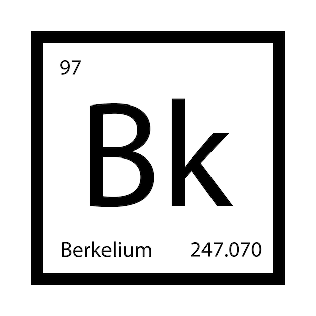 벡터 주기율표 요소 버클륨 아이콘 벡터