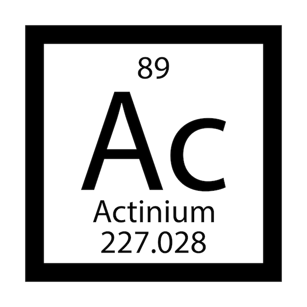 Periodic table element chemical symbol actinium molecule chemistry vector atom icon