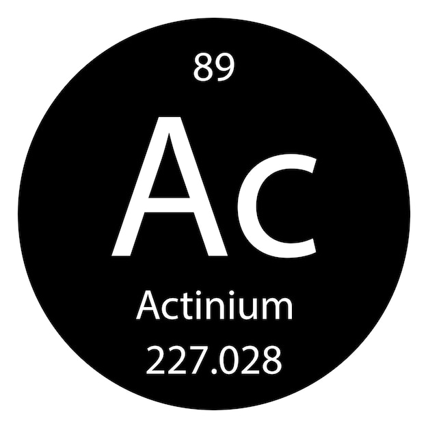 Periodiek systeem element chemisch symbool actinium molecuul chemie vector atoom icoon