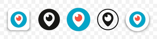 Коллекция иконок логотипа Periscope в другом стиле на прозрачном фоне