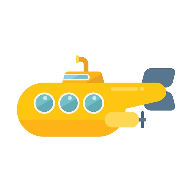 Periscope submarine icon flat vector Sea boat Marine deep