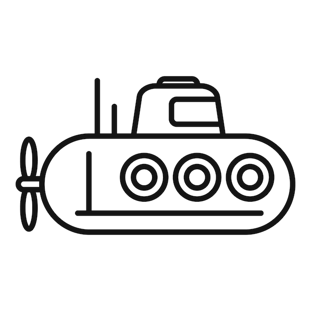 Periscope submarine icon outline vector Underwater boat Ocean deep vehicle