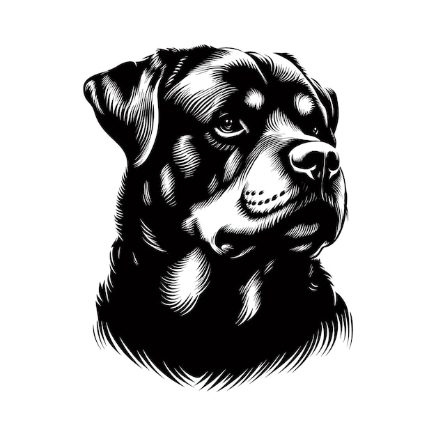 Vector perro estilo vector art negro sobre fondo blanco