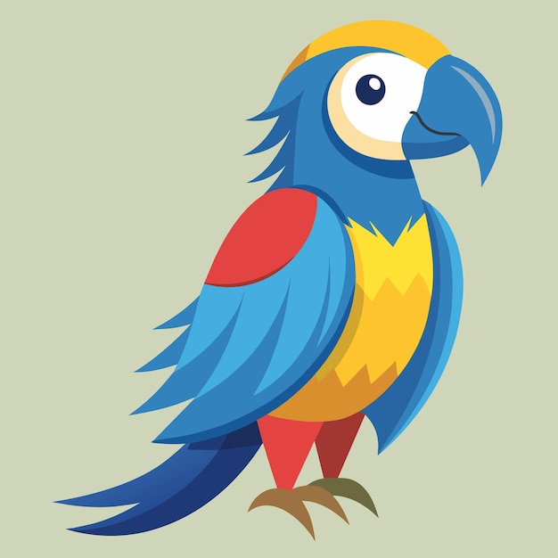 Vector perrot bird animal pet vector illustration cartoon pretty cute