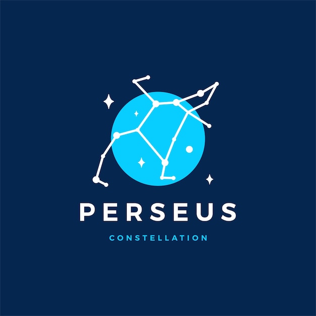 Perseus Star Constellation Logo Vector Icon Illustration