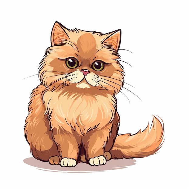 Persian cat vector illustration Isolated on a white background