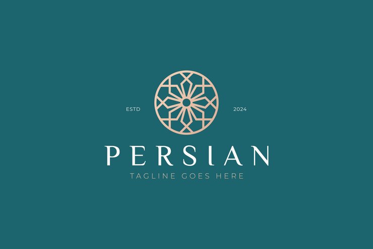 Persian Floral Pattern Logo Geometric Mandala Ornament Motif Lotus Luxury Beauty