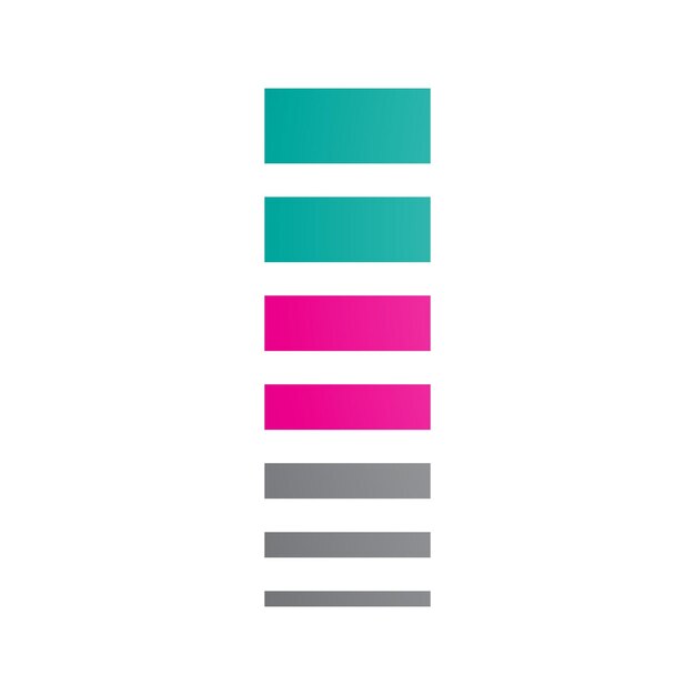 Persian Green and Magenta Letter I Icon with Horizontal Stripes