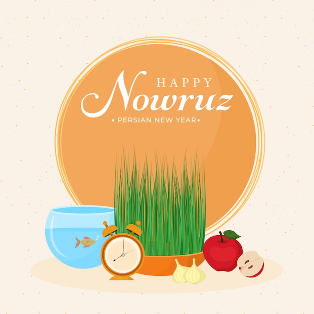 Nuovo anno persiano happy nowruz sfondo.