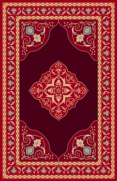 Vector persian turkish carpet rug vector