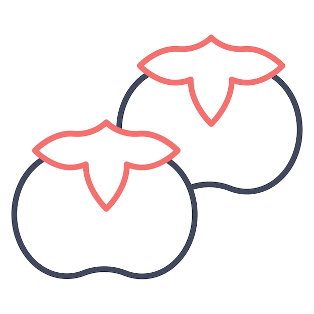 Vector persimmon vector illustration style