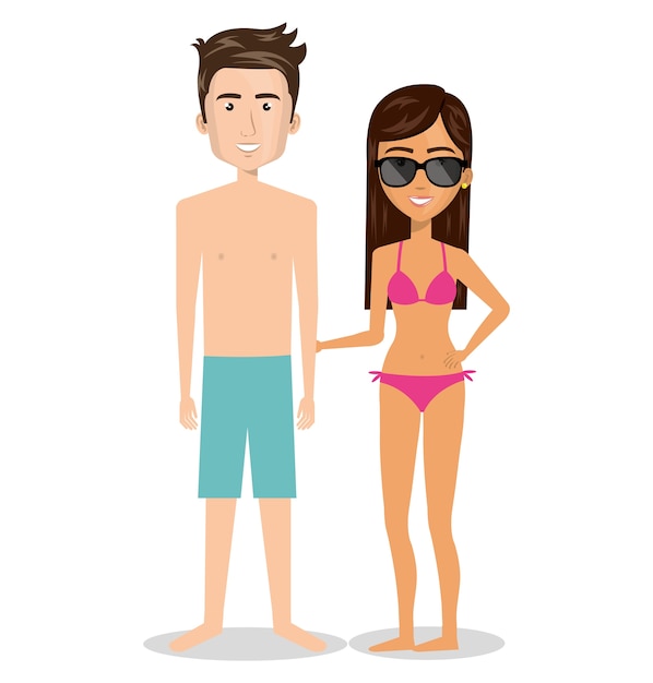 person charcter with Swimwear vector illustration design