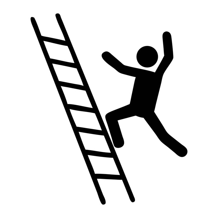 Person Falling Off Ladder Hazard Symbol
