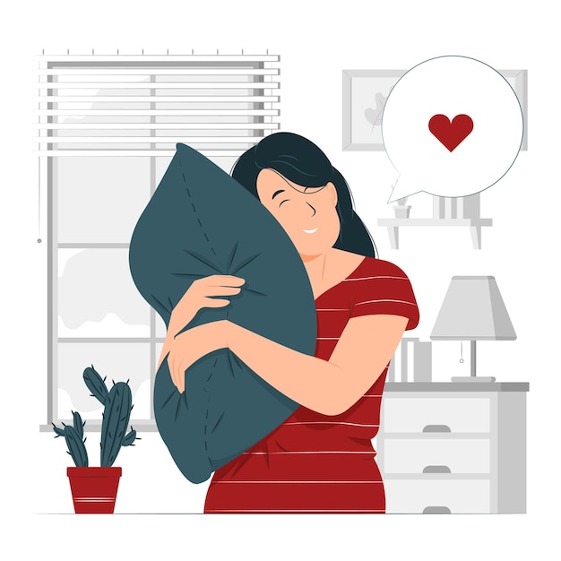 Person, girl, a woman lazy, sleepy leans on a soft pillow concept illustration