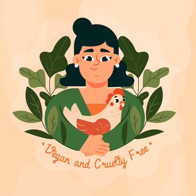 Person holding animal in the arms hand drawn