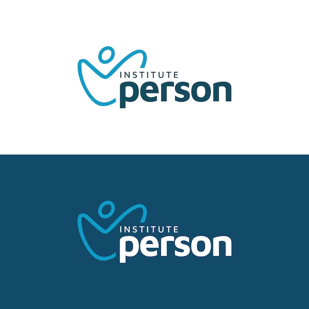 Vector person institute vector logo abstract people design