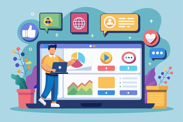 Vector ソーシャル・ダッシュボード (social dashboard) は様々な関与メトリクスを表示するカスタマイズ可能なソーシャル・メディア・ダッシュボードです