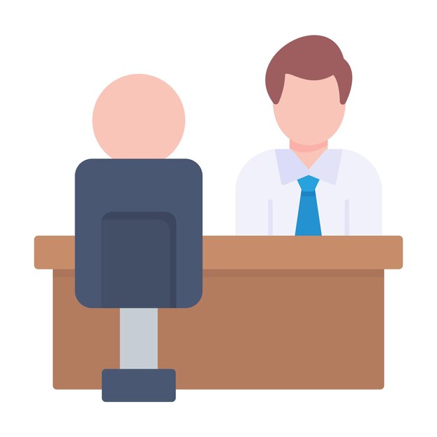 Vector in person interview flat illustration