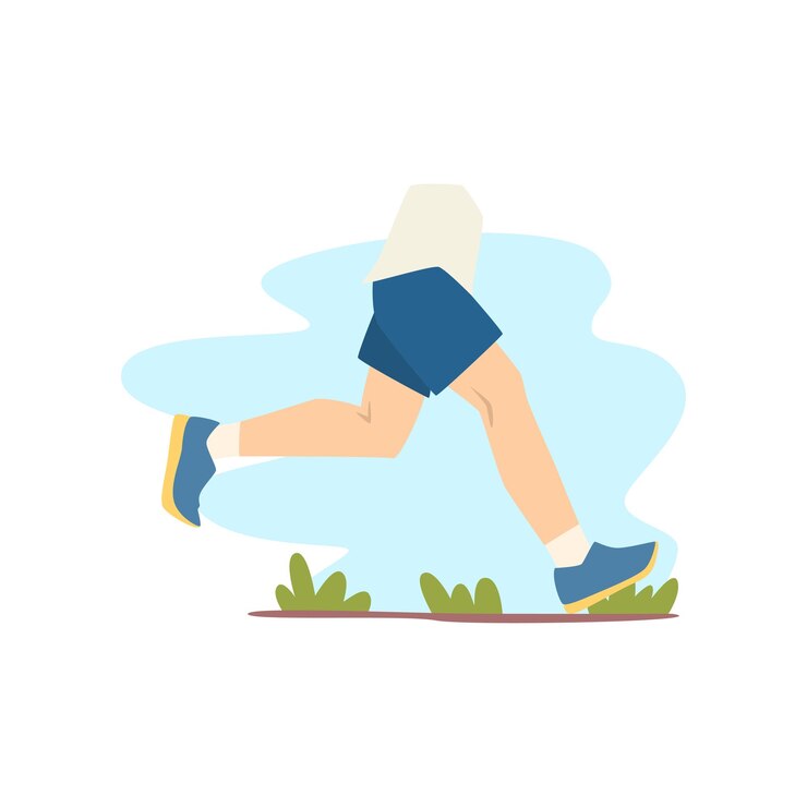 Vector person jogging outdoor healthy lifestyle vector illustration isolated on a white background