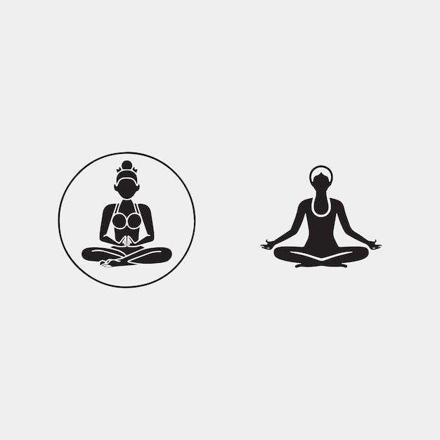 Una persona che medita in uno stato di calma zen icona vettoriale piatta per app e siti web di meditazione yoga